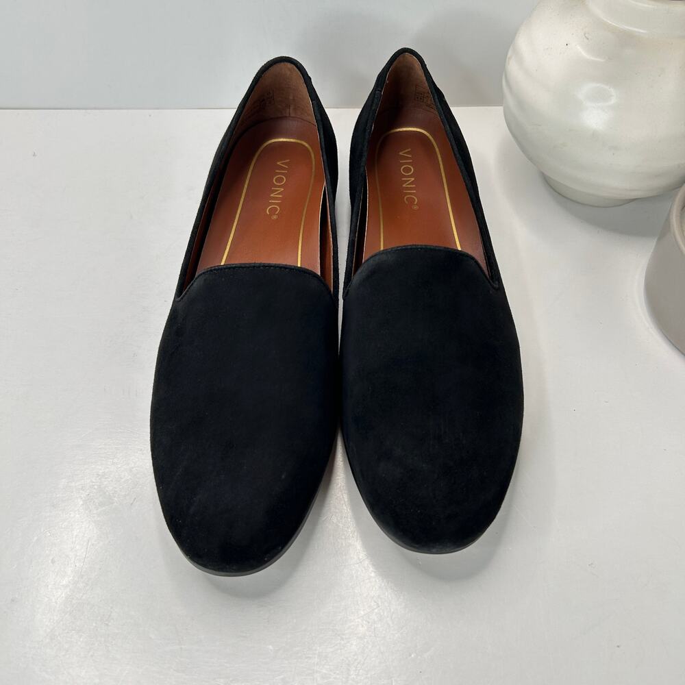 Vionic Willa Slip-on Suede Slip On Flat Black Women's 9.5 M NWOB Comfort Shoe - Picture 3 of 10